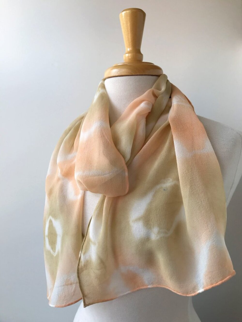 Handmade Silk Chiffon Scarf: Artist Made Lightweight Wrap